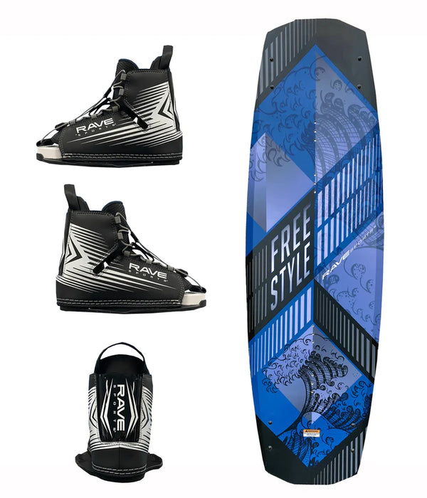 FREESTYLE WAKEBOARD WITH RAVE BOOTS Wakeboards Rave Sports Blue  