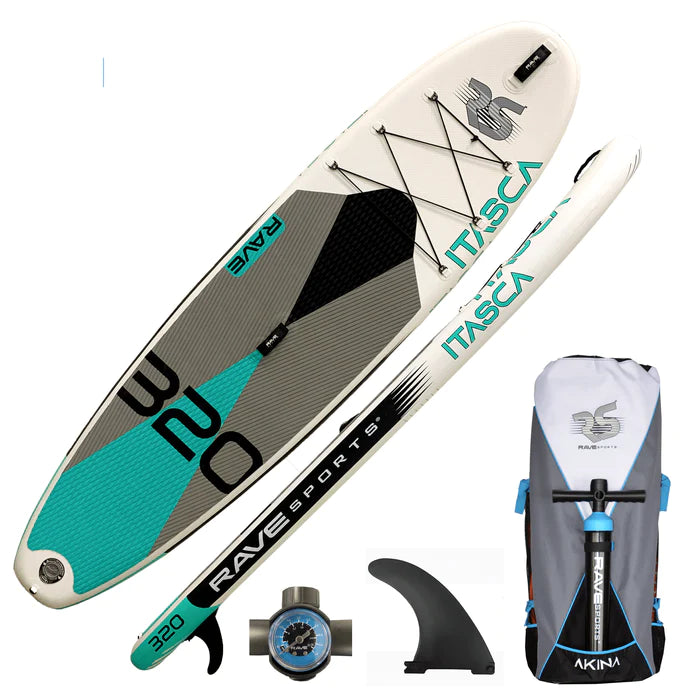 ITASCA INFLATABLE STAND UP PADDLE BOARD Inflatable SUP Boards Rave Sports Quarry Blue  