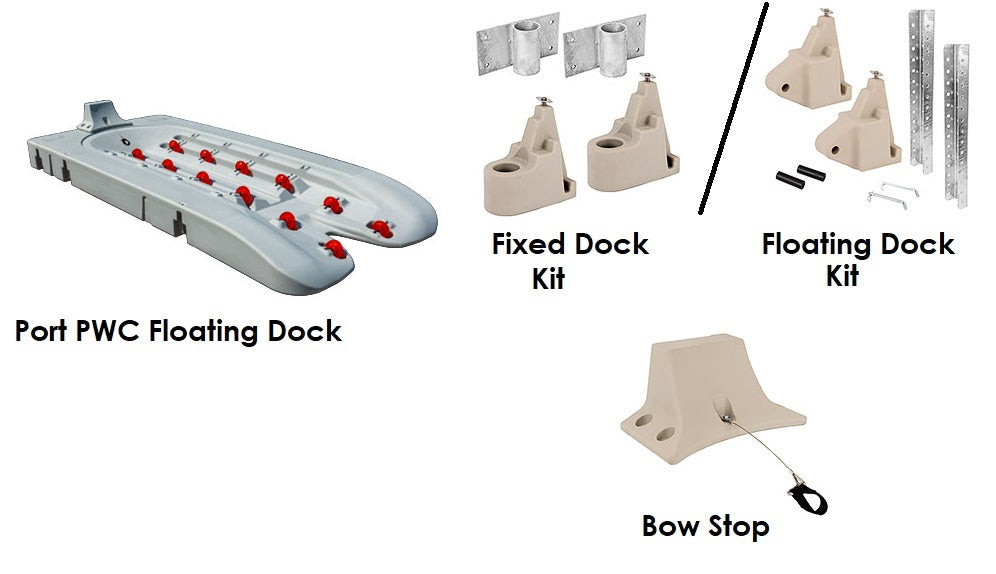 Connect-A-Port Jet Ski/PWC Dock Complete Kit (XL5) Jet Ski Dock Connect-A-Dock Light Grey  