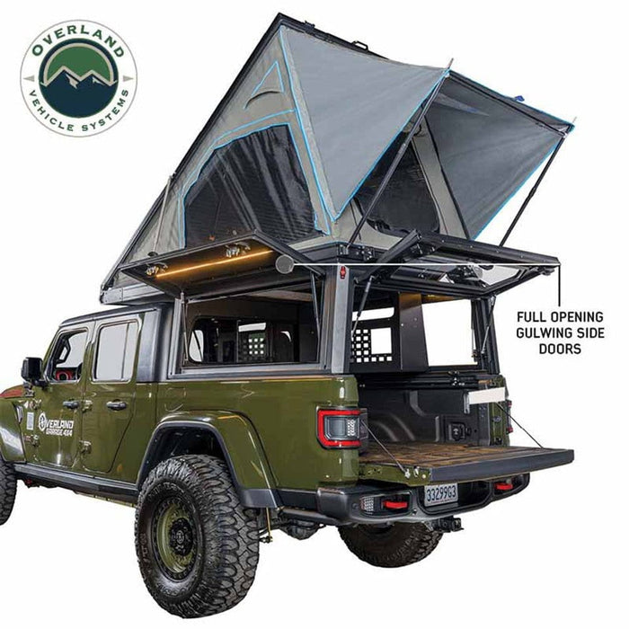 Overland Vehicle Systems MagPak Camper Shell Rooftop Tent Combo Camper Shell Tent Overland Vehicle Systems 2019-2024 Jeep Gladiator 5’ Bed  