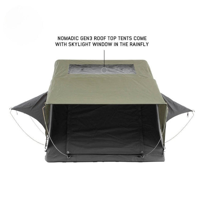 Overland Vehicle Systems HD Nomadic 4 Extended Roof Top Tent For 4 People Soft Shell Roof Top Tent Overland Vehicle Systems   