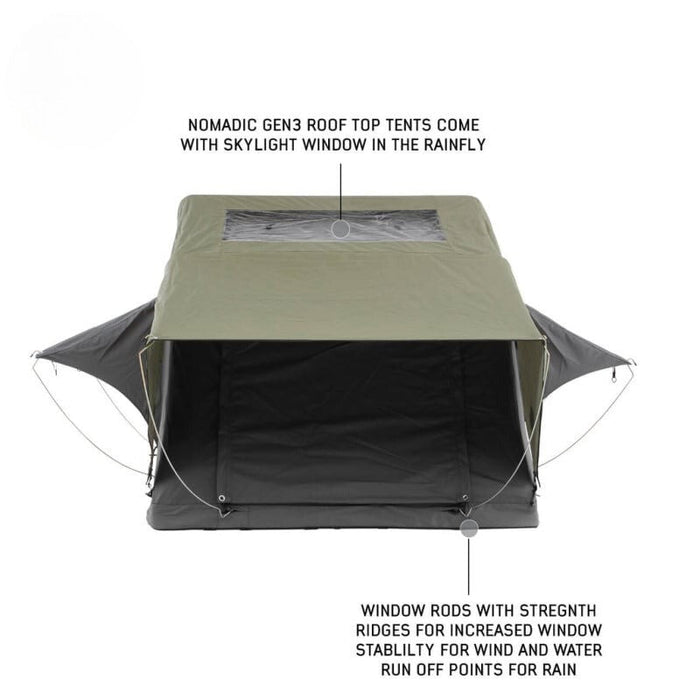 Overland Vehicle Systems HD Nomadic Standard Roof Top Tent Soft Shell Roof Top Tent Overland Vehicle Systems   