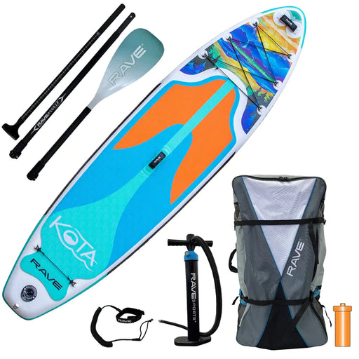 KOTA - MOUNTAIN LAKE INFLATABLE STAND UP PADDLE BOARD PACKAGE Inflatable SUP Boards Rave Sports   