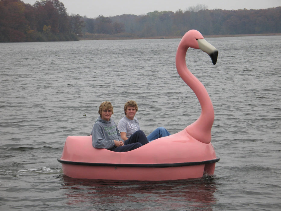 Adventure Glass Pink Flamingo Classic 2 Person Pedal Boat Pedal Boats Adventure Glass   