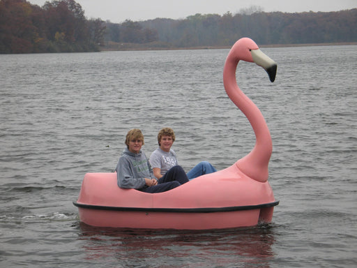 Adventure Glass Pink Flamingo Classic 4 Person Pedal Boat Pedal Boats Adventure Glass   