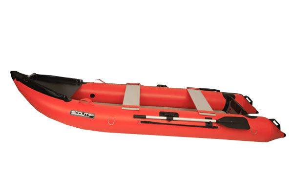 Scout 365 Hybrid 12’ Inflatable Kayak/Boat Boat Scout Inflatables Red Without Bravo 12V Electric Pump Without Stabilizer Bar