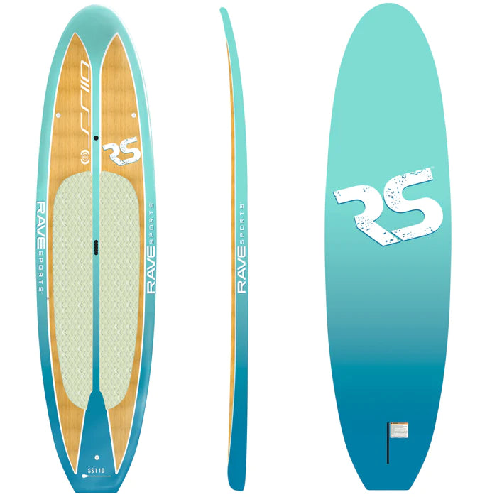 SHORELINE - CARIBBEAN SERIES STAND UP PADDLE BOARD Hard SUP Boards Rave Sports Caribbean Blue  